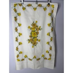 2 VTG Stevens UTICA-MOHAWK Standard Cottage YELLOW ROSE MUSLIN Pillowcases 30x20